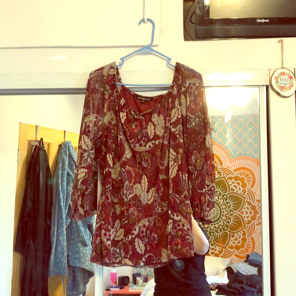 Paisley Pattern Peasant Blouse